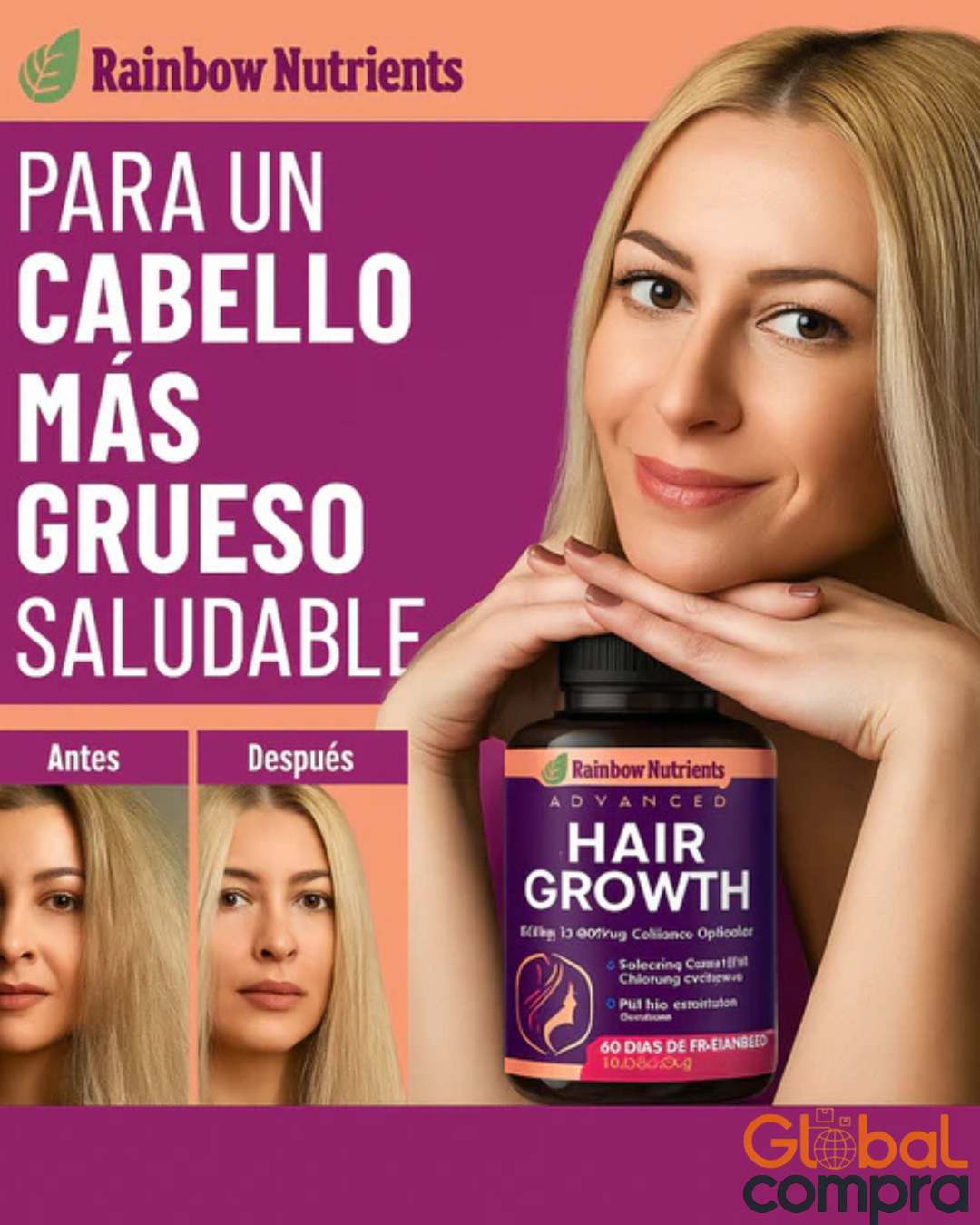 Vitaminas para el crecimiento capilar avanzado - HAIR GROWTH